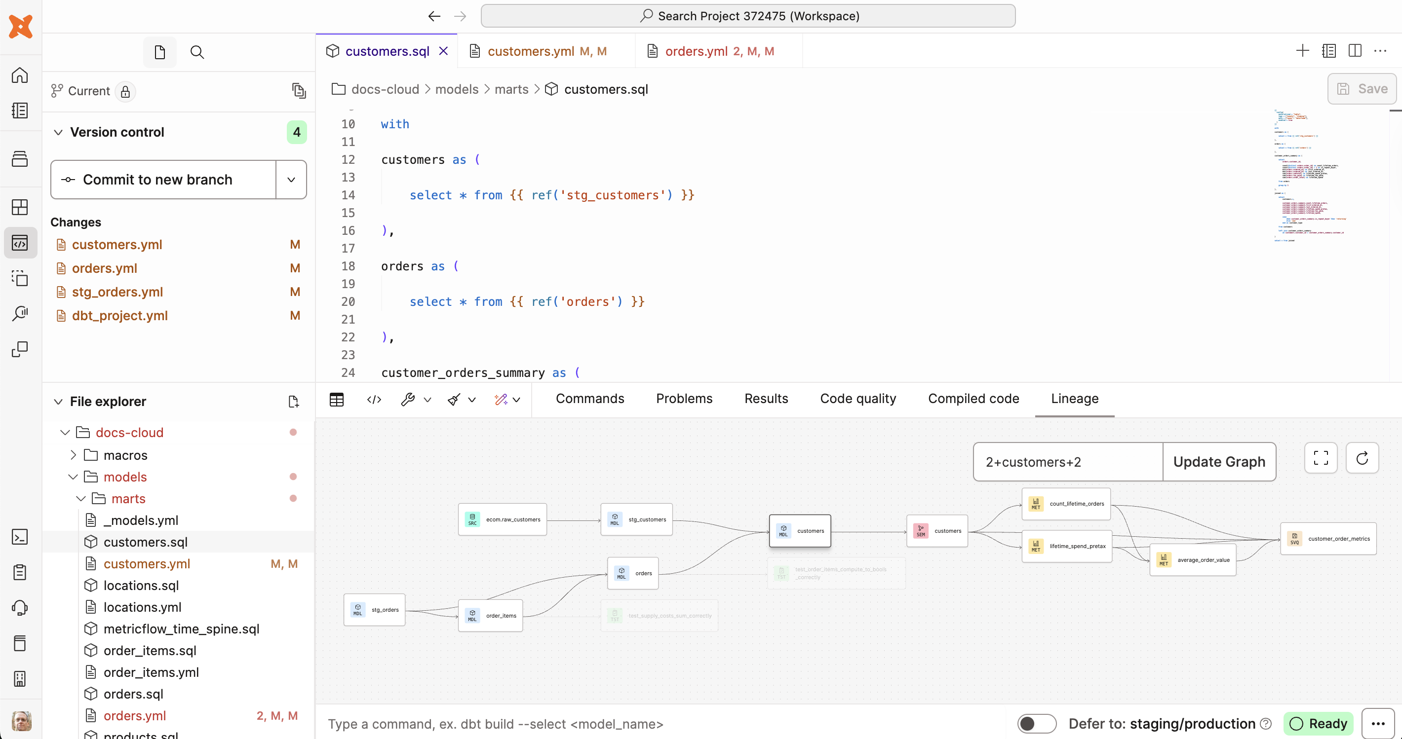The Studio IDE includes version control, files/folders, an editor, a command/console, and more. The Studio IDE includes version control, files/folders, an editor, a command/console, and more.